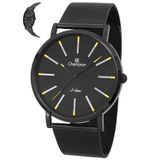 Relógio Champion Masculino Ref:cn21023n Slim Mesh Black