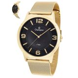 Relógio Champion Masculino Ref:cn21005u Slim Mesh Dourado