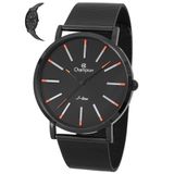 Relógio Champion Masculino Ref:cn21023o Slim Mesh Black