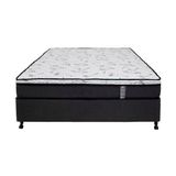 Cama Box De Casal Castor New Alfa Com Revestimento Em Tecido Poliéster + Colchão Com Molejo Tecnopedic, Euro Pillow E Malha 24x138x188cm