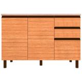 Balcão Bartira Cristal Mdp 15mm Com 2 Portas, 3 Gavetas E 1 Prateleira - 120,1cm De Largura