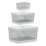 Kit 3 Cestos Caixa Organizadora 2,5l 8l E 20 Litros Grade Ou