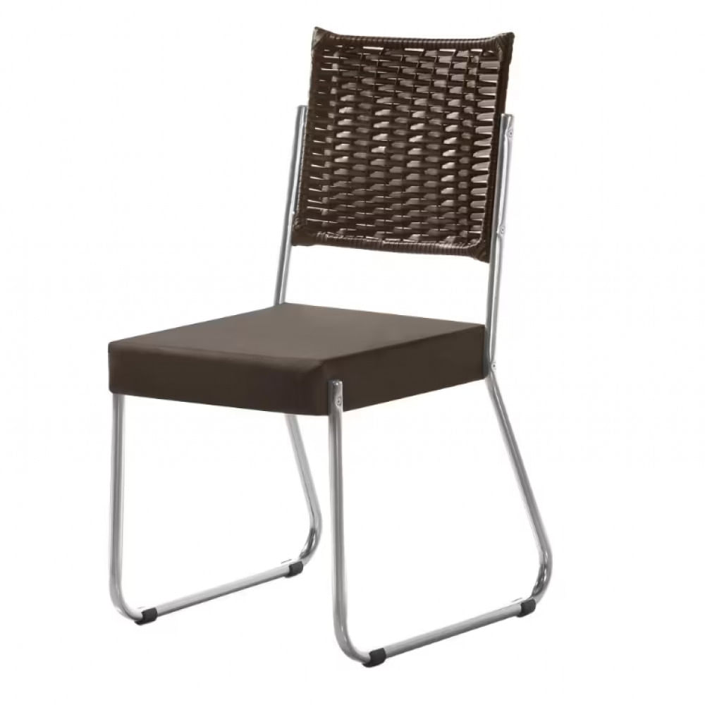 Cadeira De Jantar Aço Nobre Claudia Com Assento Estofado E Revestimento Suede