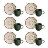 Conjunto De Xícaras De Café Com Pires Porto Brasil Coup Magari 6 Peças - 97 Ml