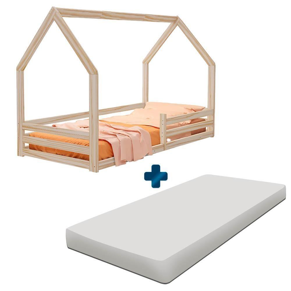 Cama Infantil Casinha Solteiro Branco-rosa Sonho Móveis