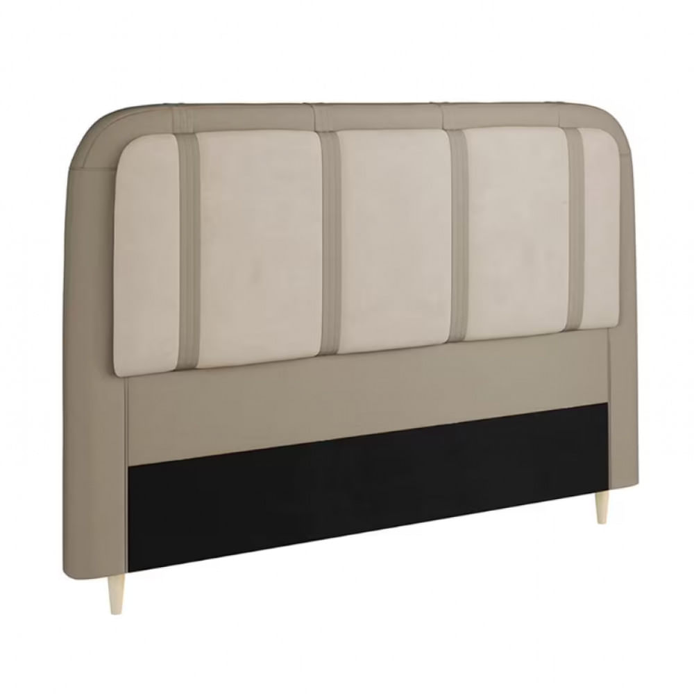 Cabeceira Para Cama Box Queen Dobuê Leon Com Revestimento Em Veludo E Corino