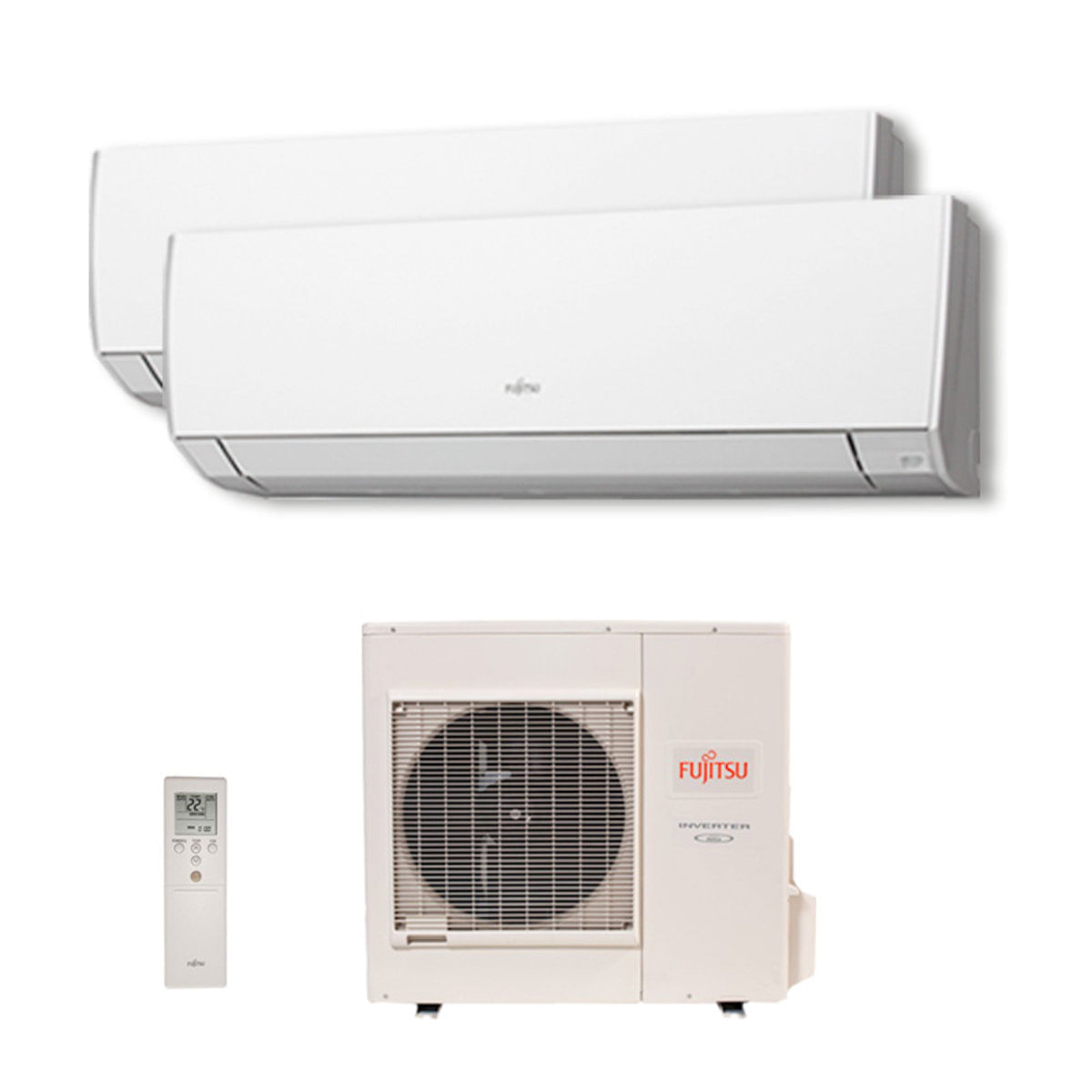 Ar Condicionado Multi Bi Split Inverter Fujitsu 2X12000 Btus Hw Quente/Frio 220v 1F AOBG18LAC2