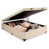 Cama Box Baú Viúva Sereneprime Sintético Bege 44x128x188