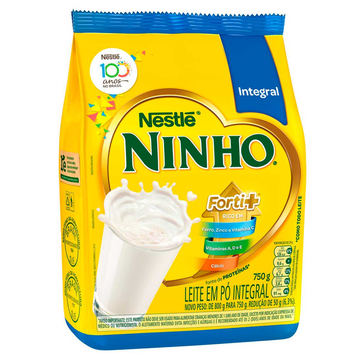 LEITE EM PÓ NINHO INTEGRAL SACHET 750g