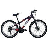 Bicicleta Viking X Tuff25/30 Freeride Aro 26 Freio A Disco 21 Velocidades Roxo Laranja