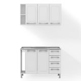 Cozinha Modulada Itatiaia Diamante Com 2 Peças, 5 Portas E 4 Gavetas - 120 Cm De Largura