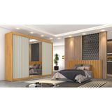 Guarda-roupa Europa Grécia Com Espelho 3 Portas 6 Gavetas 226cm