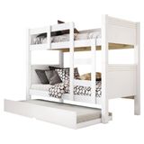 Beliche Solteiro Com Cama Auxiliar Alaska Para Colchão Até 0,88m Branco Conquista Móveis