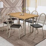 Mesa De Jantar Retangular Kappesberg Salvador Com 6 Cadeiras Estofadas