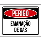 Kit 3 Placas De Sinalização - Perigo Emanação De Gás