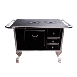 Fogão A Lenha N2 Maestro 00231 Com Forno Chaminé À Esquerda Preto