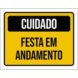 Kit 3 Placas Aniversário Criança Festa Em Andamento