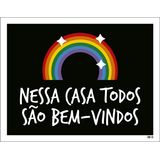 Kit 3 Placas Decorativa - Nessa Casa Todos São Bem Vindos