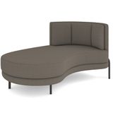 Chaise Longue Divã 164cm Braço Esquerdo Logus D06 Bouclê Bege Escuro - Mpozenato