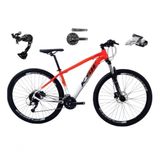 Bicicleta Aro 29 Ksw Xlt Câmbio Shimano Alívio E Altus 27v Freio Hidráulico Garfo Trava - Laranja/branco Tam.15