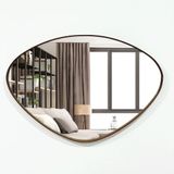Espelho Orgânico Horizontal 44x64cm Com Moldura Cor Preto