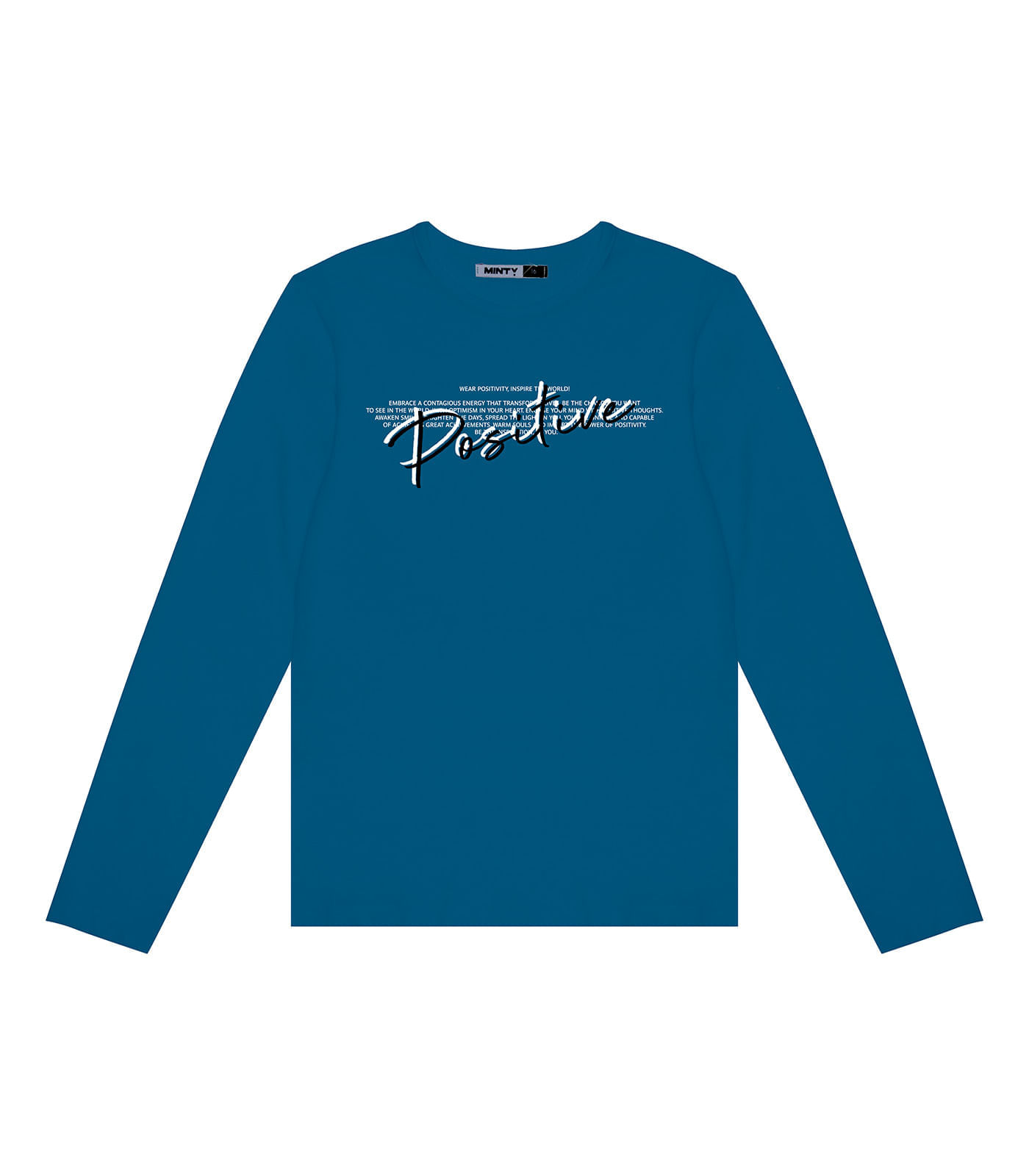 Camiseta Manga Longa Juvenil Em Meia Malha Minty Azul 12