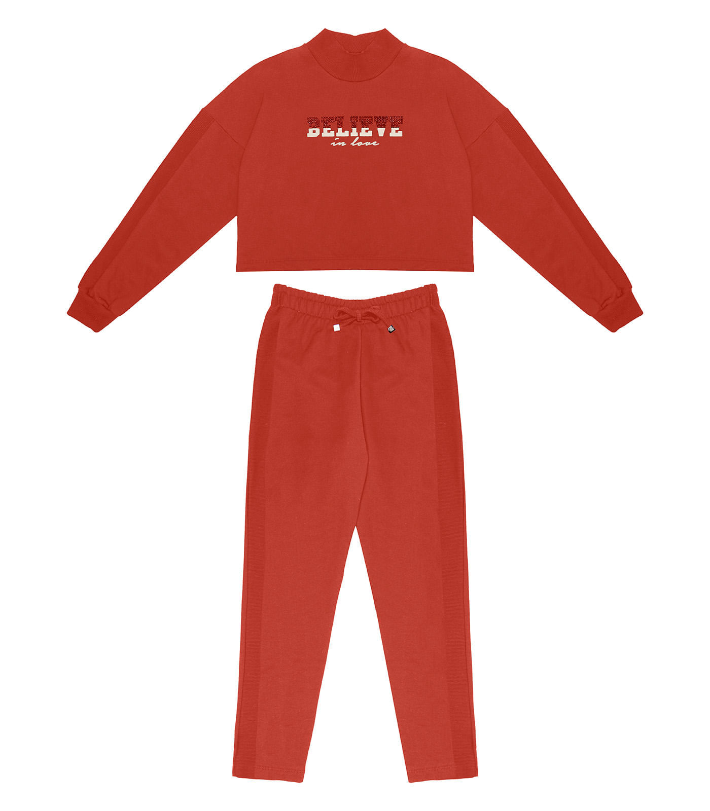 Conjunto Juvenil Feminino Blusão Com Calça Minty Laranja 12