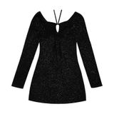 Vestido Juvenil Em Ribana Canelada Lurex Minty Preto 16
