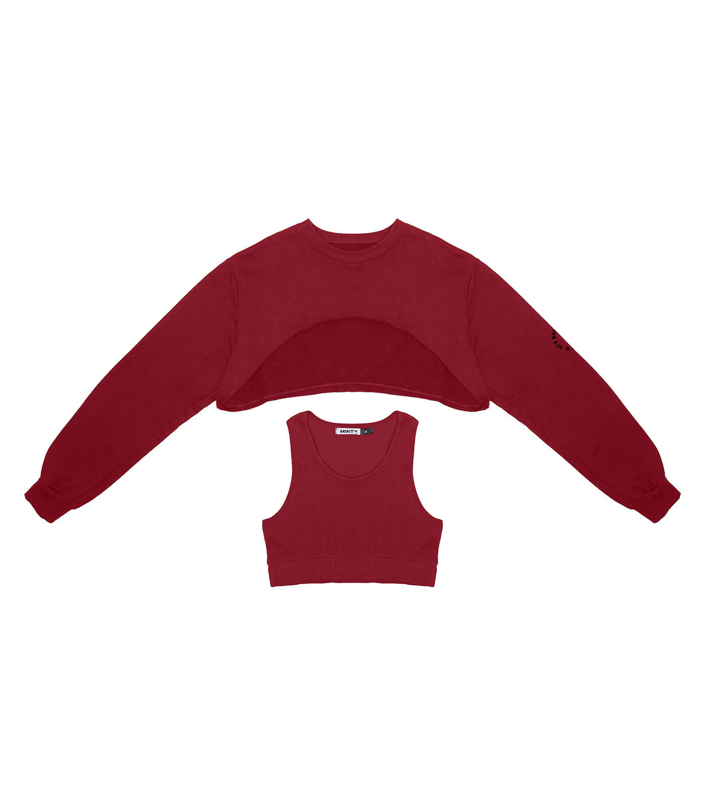 Conjunto Juvenil Feminino Blusão Com Top Minty Vermelho 18