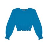 Blusa Juvenil Feminina Manga Longa Minty Azul 12