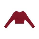 Blusa Juvenil Feminina Manga Longa Minty Vermelho 14
