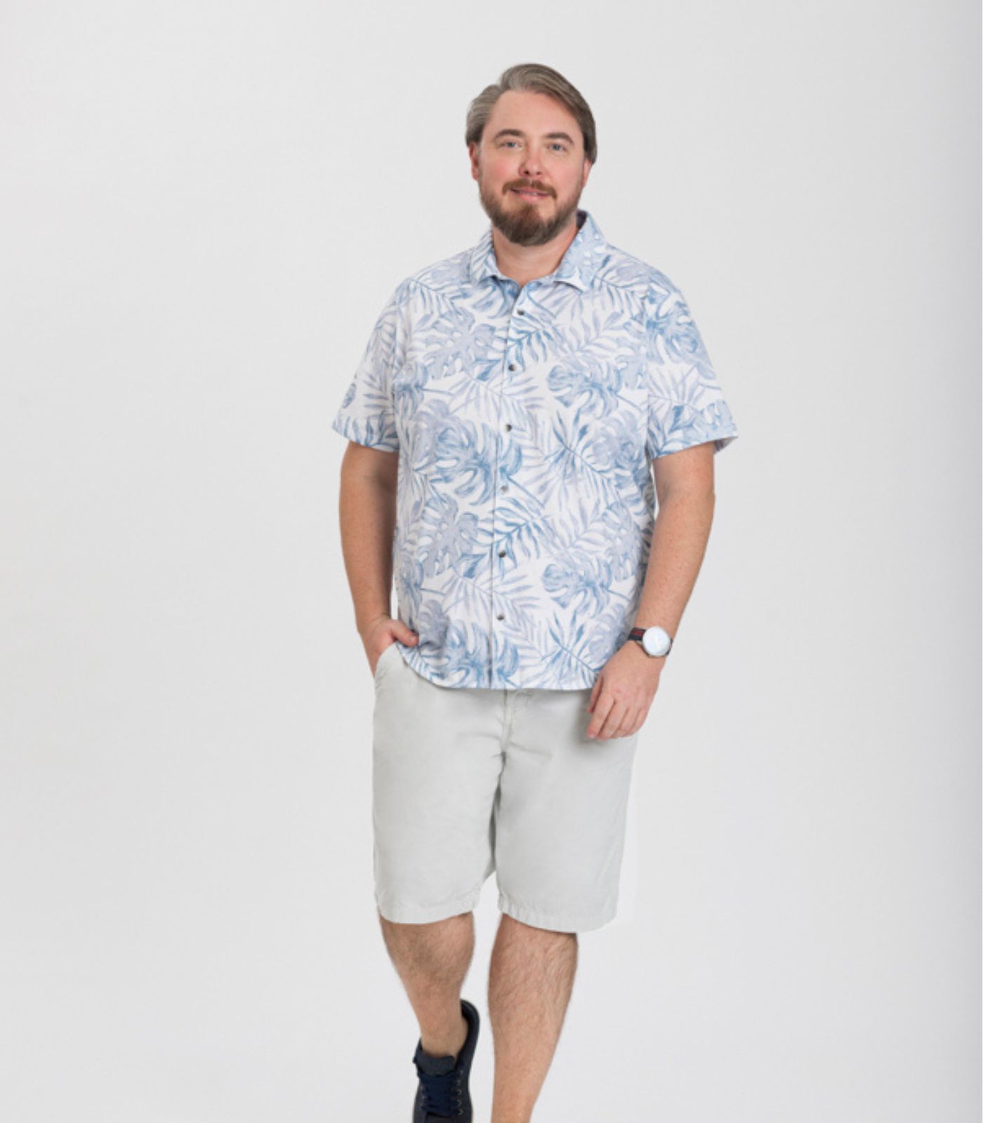 Camisa Masculina Com Botões Select Azul G2