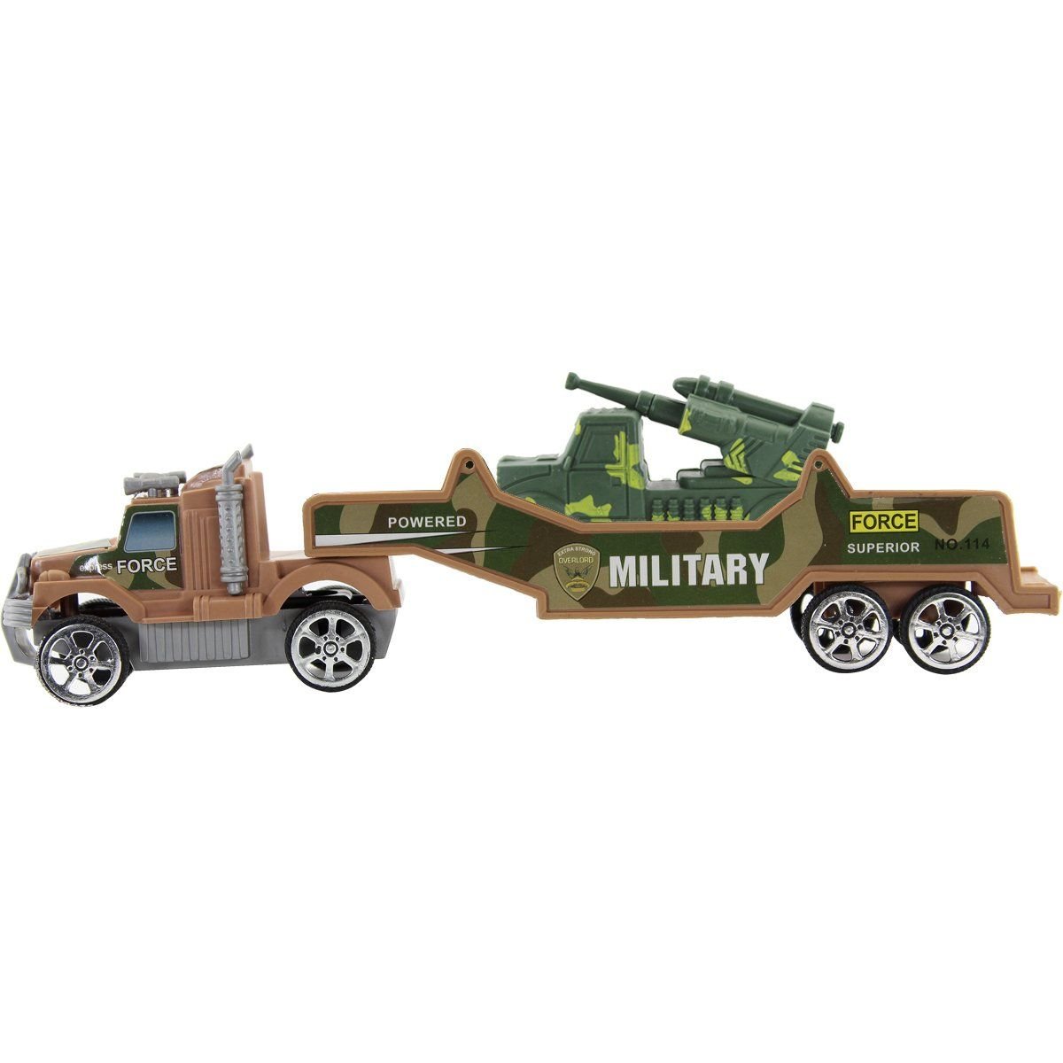 Carreta A Fricção Militar Camuflado Marrom Carro