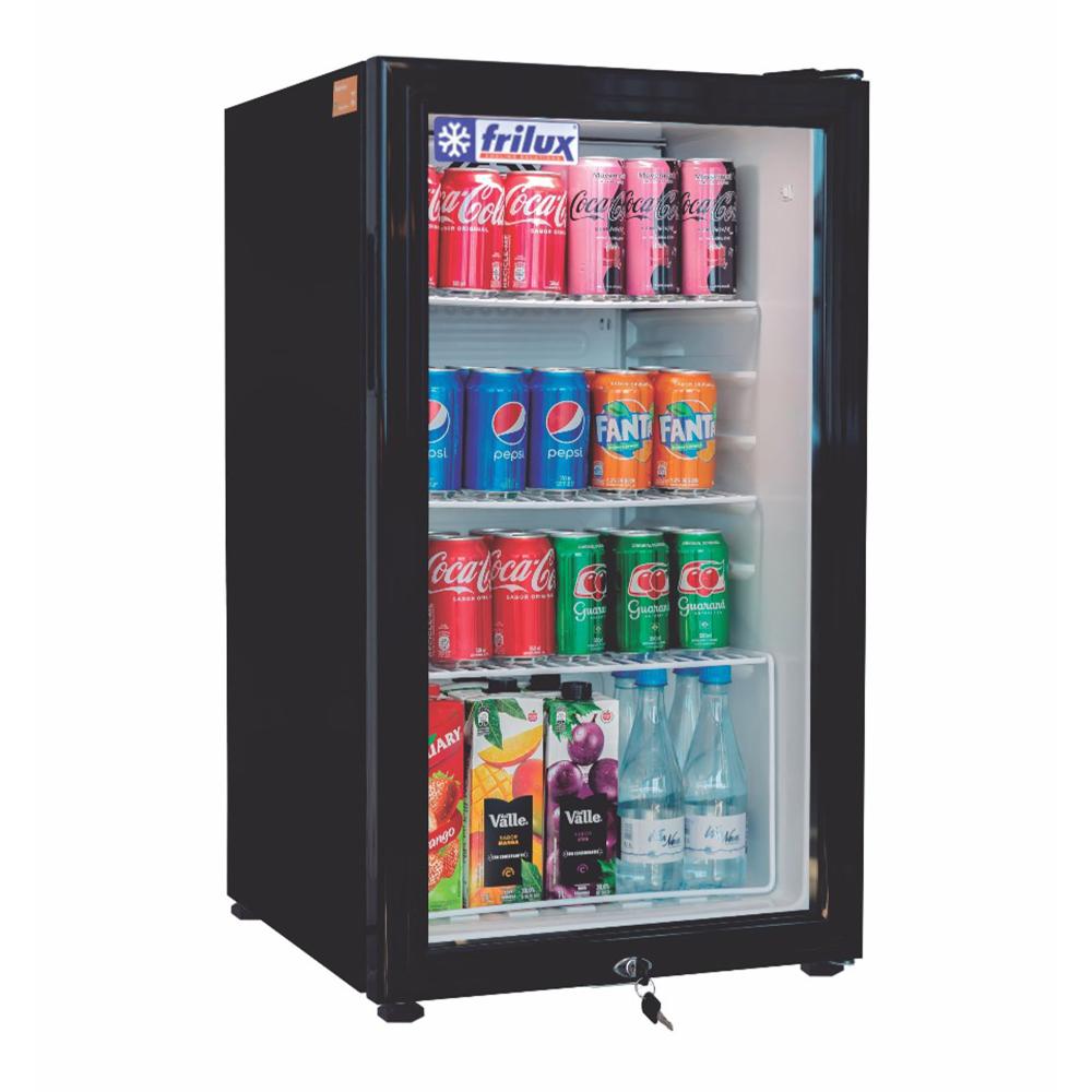 Refrigerador Expositor Vertical Frilux 110 Litros Preto Porta De Vidro 127v Rf-002