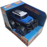 Carrinho De Fricção Monster Trucks Possantes Wellkids Azul E Branco