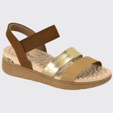 Sandália Feminina Ultra Conforto Flatform Tiras Modare 7151.119.28593 - Dourado/areia - 38