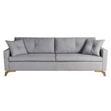 Sofá 3 Lugares Viena Linho Cinza 230 Cm