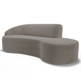 Sofá Living  3 Lugares 260cm Braço Esquerdo Mozart D06 Bouclê Bege Escuro - Mpozenato