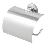 Suporte Papeleira Para Papel Higiênico Com Tampa Inox