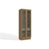 Cristaleira Botanic M628 C/ 2 Portas Vidro E 1 Gaveta 50cm Nogueira/verde Oliva - Kappesberg
