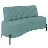 Sofá 2 Lugares 135cm Pés Aço Preto Tamar K04 Bouclê Azul - Mpozenato