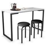 Mesa De Cozinha Bistrô Porto Branco 120cm Com 2 Banquetas Industriais Maviê Preto - Mpozenato