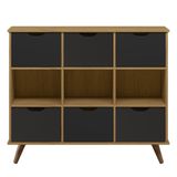 Nicho Organizador Retrô 6 Gavetas Freijó/preto - Qmovi