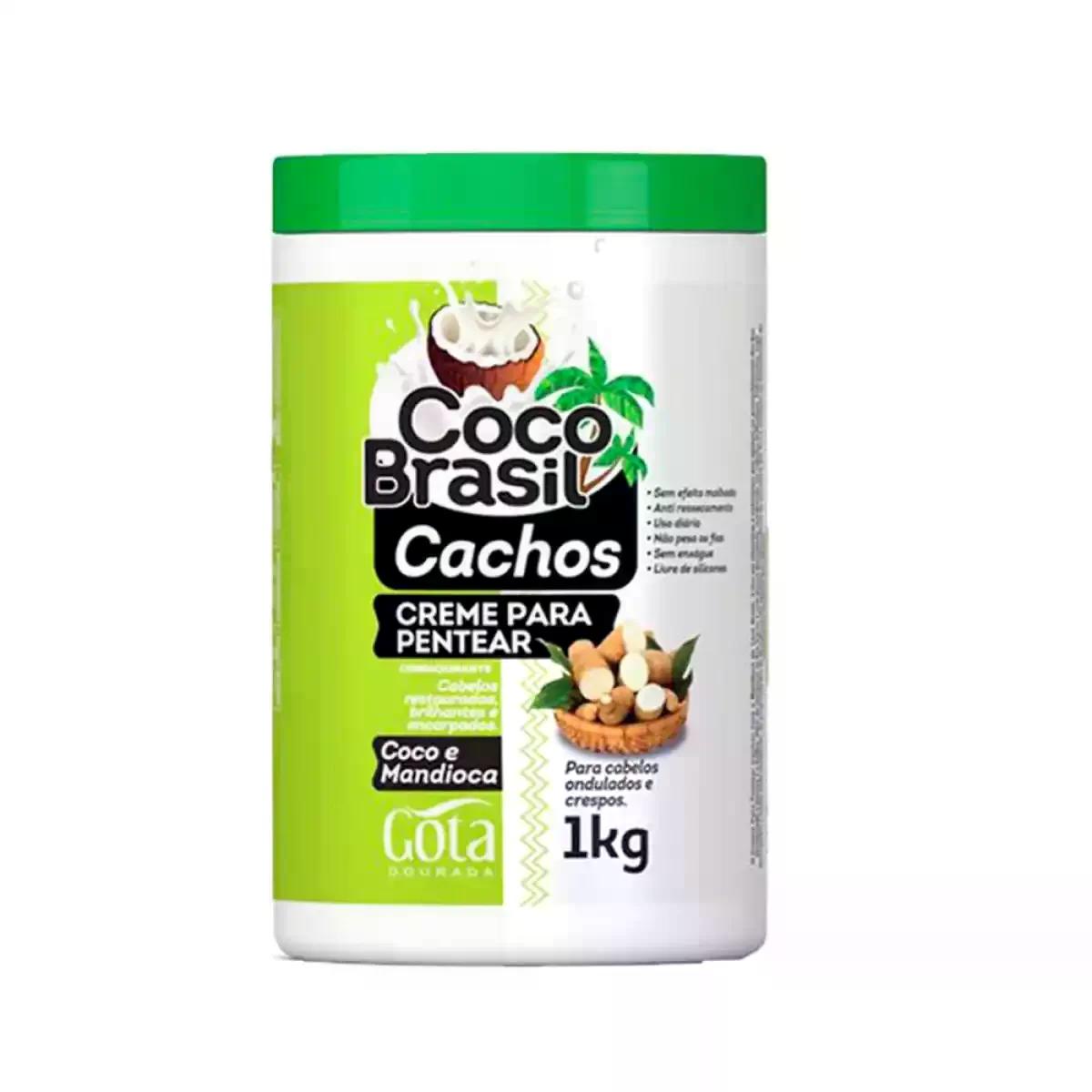 Creme De Pentear Cacho Coco E Mandioca Gota Dourada 1kg