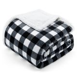 Cobertor Beautex Sherpa Fleece Flannel Buffalo Plaid