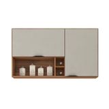 Armário Aéreo 2 Portas 120cm Com Nicho Firenze Amendola Touch/nude Prime Tx - Demóbile