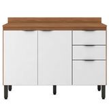 Balcão Para Pia 120cm Com Tampo Firenze Amendola/branco - Demóbile