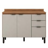 Balcão Para Pia 120cm Firenze Com Tampo Amendola Touch/nude Prime Tx - Demóbile