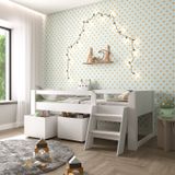 Cama Solteiro Infantil Com Escada E 2 Baús Serena Yescasa Branco Perfect Wood