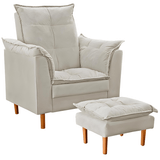 Poltrona Decorativa Sala De Estar Quarto Leitura Azera Suede